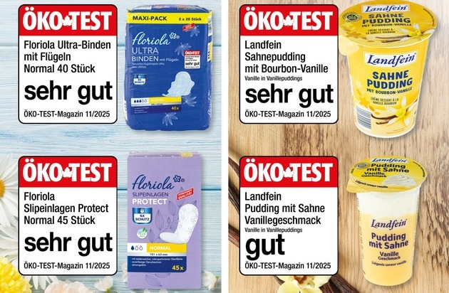 NORMA: Vanillepudding und Hygieneprodukte von NORMA überzeugen in der November-Ausgabe von ÖKO-TEST / Dreimal "sehr gut", einmal "gut" für NORMA-Eigenmarken
