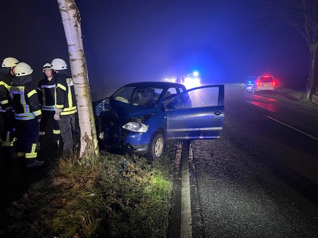 POL-STD: 28-jähriger Autofahrer prallt gegen Baum - durch Glück nur leicht verletzt, Kupferdiebe in Deinste