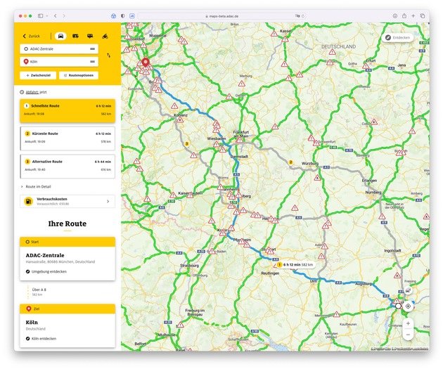 Routenplaner und Reiseführer in einem / ADAC Maps jetzt neu mit zahlreichen Reise-Infos zu Städten, Regionen und Ländern