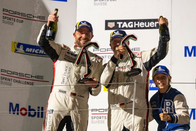 Best Place Porsche Team gewinnt die Porsche Sprint Challenge Suisse 2022