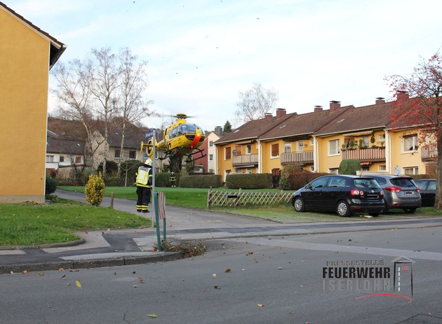 FW-MK: Rettungshubschraubereinsatz in Iserlohn-Letmathe