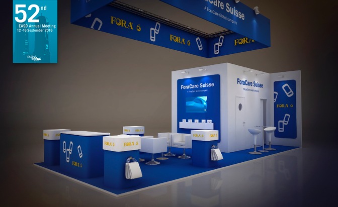 ForaCare führt die erste Blutzucker-Produktlinie mit sechs wichtigen Parametern ein / EASD in München: Stand von ForaCare: Halle B.01, M03