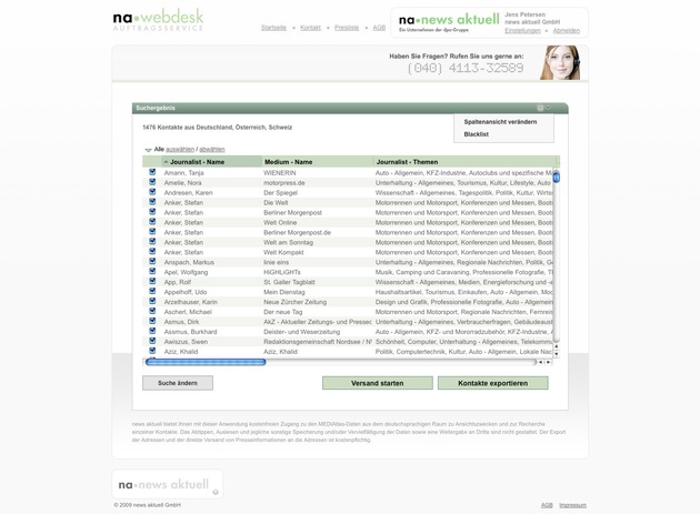 Das AdressTool der dpa-Tochter news aktuell ist erfolgreich gestartet: Redaktionskontakte aus Deutschland, Österreich und der Schweiz