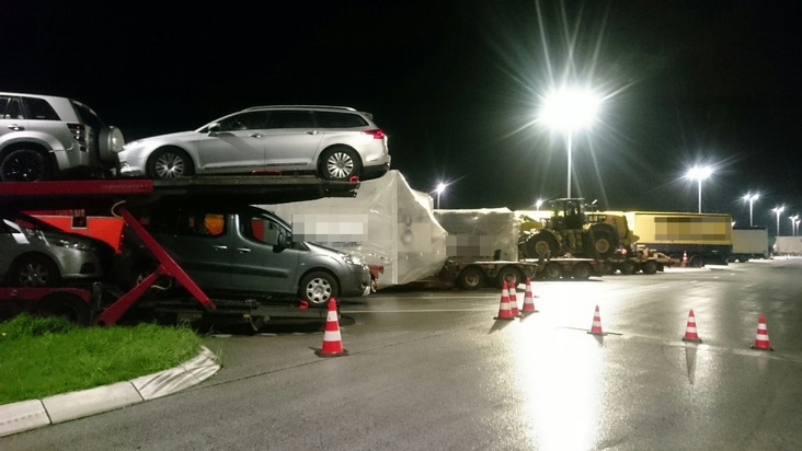 POL-FL: Flensburg/Schleswig/Husum - Großkontrolle des PABR Nord auf der BAB 7 und der B 5 - Schwerlastverkehr im Visier der Polizei