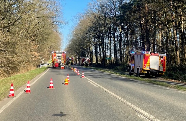 FW Hünxe: Verkehrsunfall mit zwei beteiligten PKWs