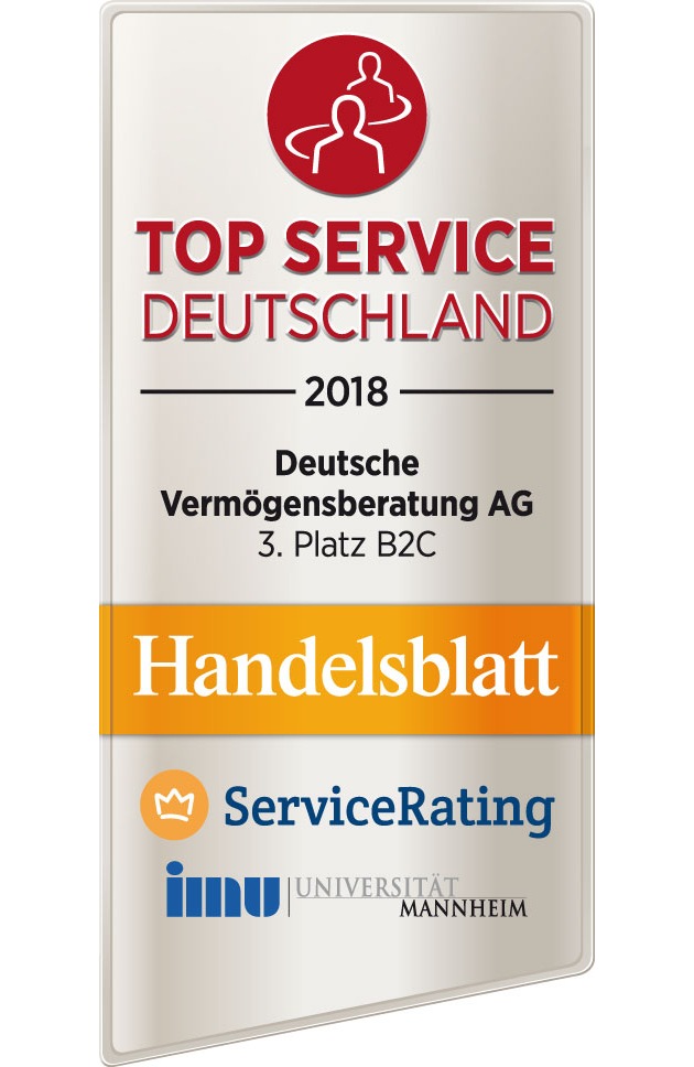 Platz 3 im Rating &quot;TOP SERVICE DEUTSCHLAND&quot;: Deutsche Vermögensberatung punktet einmal mehr mit hervorragendem Kundenservice