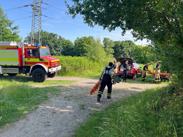 FW-EN: Rettung nach Fahrradunfall im Wald am Nacken - Erster Waldrettungspunkt beeinflusste Einsatz positiv