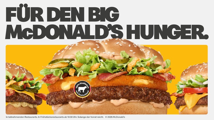 McDonald's Deutschland: McDonald's Deutschland startet neue Plattform - f&uuml;r alle, die richtig gro&szlig;en Hunger haben