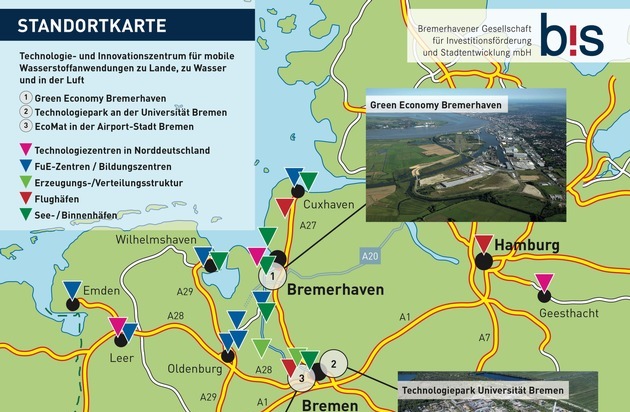 BIS Bremerhavener Gesellschaft für Investitionsförderung und Stadtentwicklung mbH: Wasserstoff-Mobilität der Zukunft: Land Bremen beim Standortwettbewerb des Bundes am Start