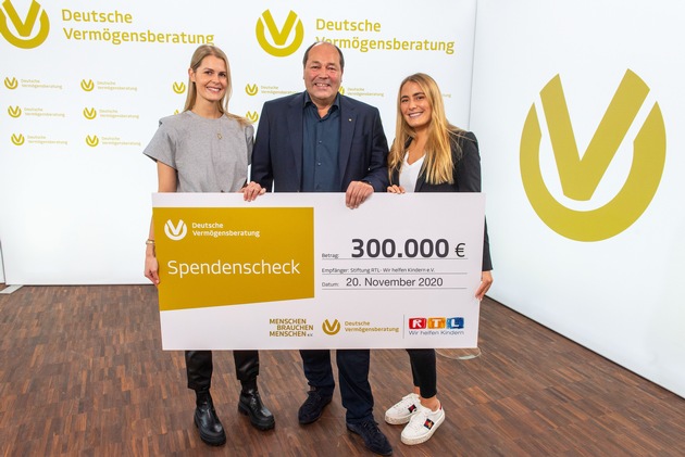 DVAG und &quot;Stiftung RTL - Wir helfen Kindern e.V.&quot; / Aktion der Deutschen Vermögensberatung bringt 300.000 Euro für Kinder in Not