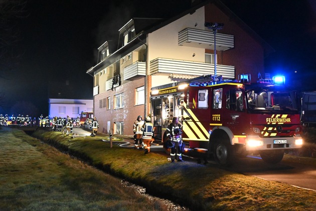 FF Olsberg: Feuer in Fl&uuml;chtlingsunterkunft - Keine Verletzten