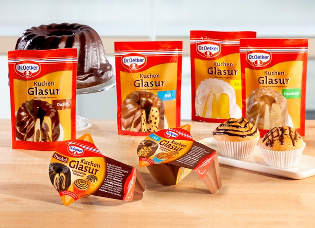 Alles im Griff?! / Dr. Oetker Kuchenglasuren im Becher - mit Griff und integrierten Tüllen für komfortables Glasieren & Verzieren (BILD)