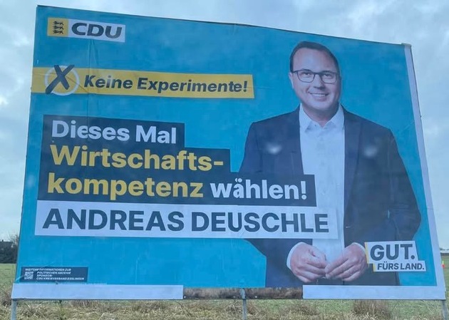 Bernd Gögel MdL: Satire pur: CDU plakatiert „Diesmal Wirtschaftskompetenz wählen“