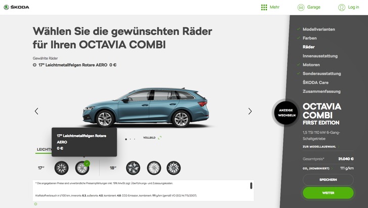 Noch schneller zum Wunschauto: Neuer SKODA Konfigurator bietet clevere Funktionen in frischem Design