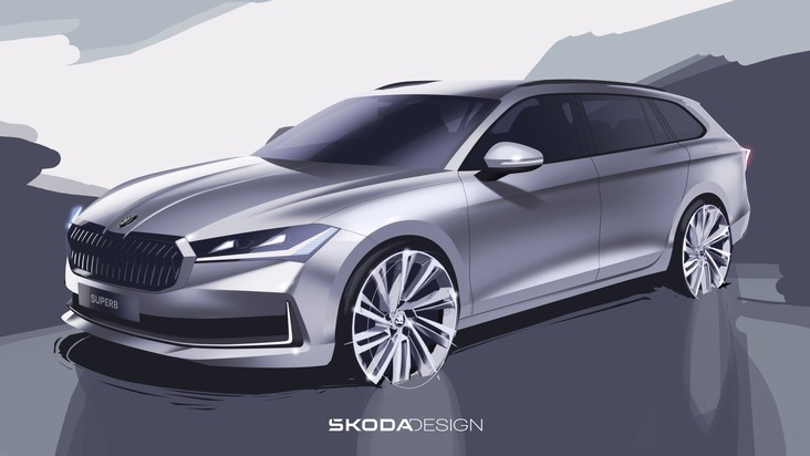 Škoda Auto veröffentlicht Exterieurskizzen der vierten Superb-Generation