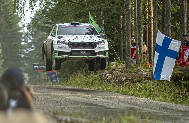 Skoda Auto Deutschland GmbH: Finnland-Rallye: Erneutes WRC2-Podium für Škoda-Crew Robert Virves und Jakko Viilo