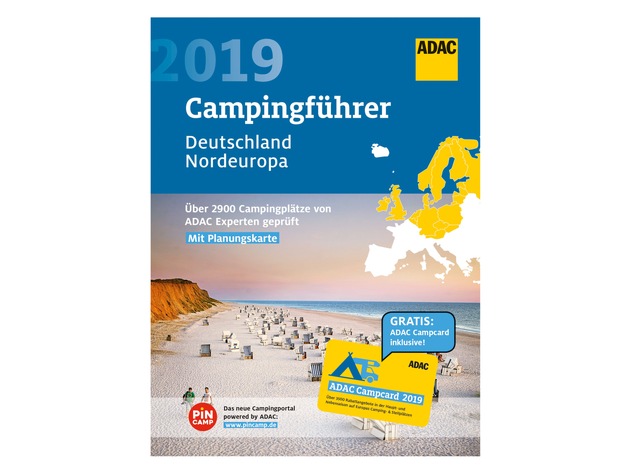 Über 5500 Plätze geprüft und bewertet: Der ADAC 
Campingführer 2019 / Komplett neues Layout im größeren Buchformat / Rabatte mit der ADAC Campcard 2019