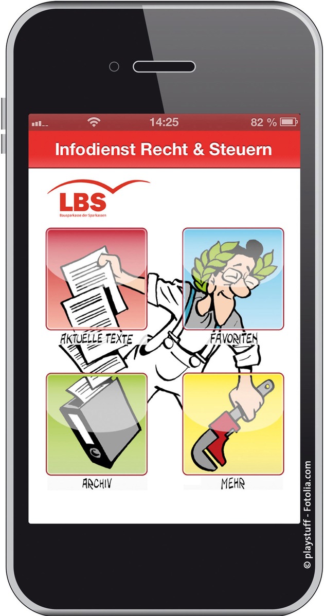 LBS-Infodienst jetzt auch als App / Kostenlose Applikation für iOS, Android und Windows - Mobil auf über 700 Texte zu Urteilen rund ums Bauen, Wohnen und Finanzieren zugreifen (BILD)