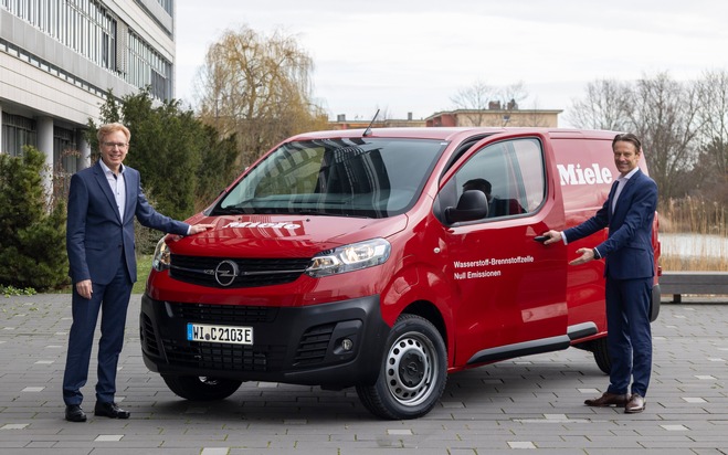 Miele & Cie. KG: Miele setzt im Kundenservice auf Wasserstofftransporter von Opel / Erster elektrischer Vivaro-e HYDROGEN im Rhein-Main-Gebiet im Einsatz / Wichtiger Baustein zur Erreichung der Nachhaltigkeitsziele