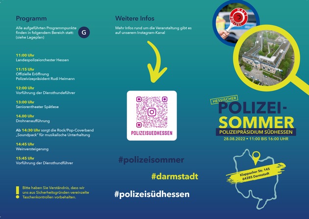 POL-DA: Darmstadt / Südhessen: &quot;Hessischer Polizeisommer&quot; im Polizeipräsidium Südhessen am 28. August