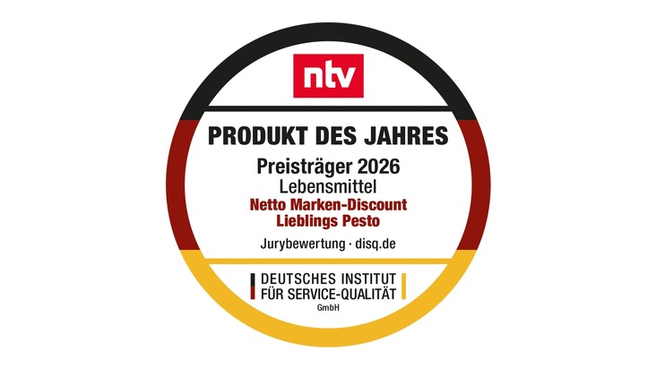 „Lieblings“-Pesto von Netto Marken-Discount als „Produkt des Jahres 2026“ ausgezeichnet