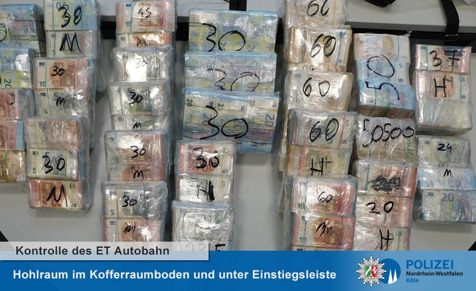 POL-K: 210709-1-K Einsatztrupp der Autobahnpolizei Köln findet eine Million Euro in slowakischem Van