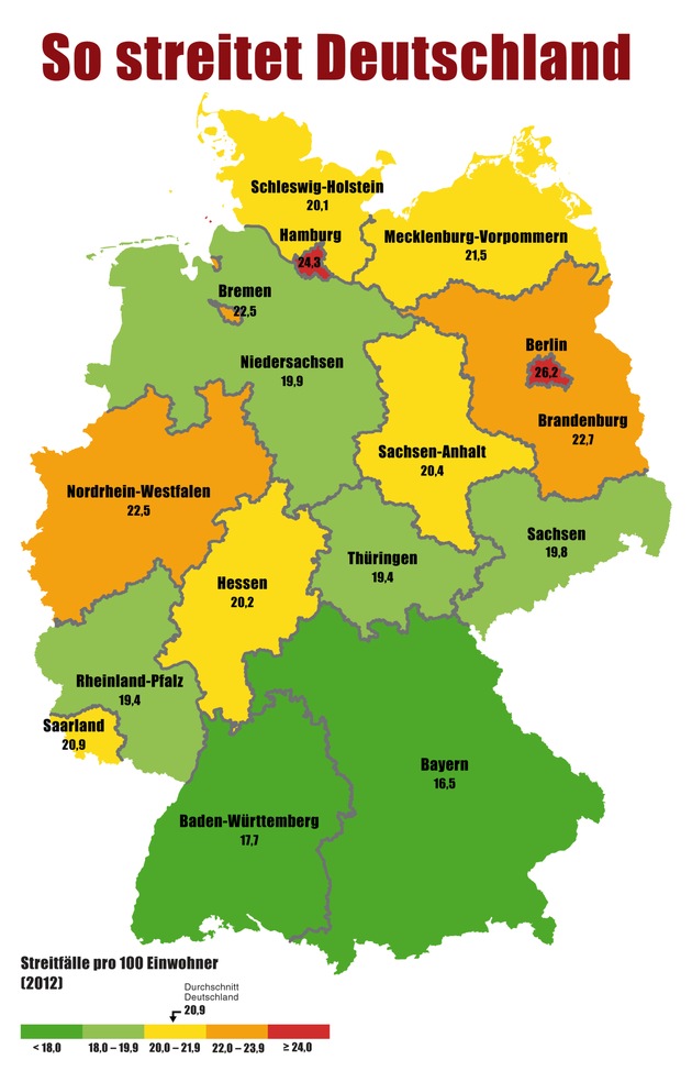 Deutschlands großer Streitatlas: Berliner sind die streitlustigsten Deutschen (FOTO)