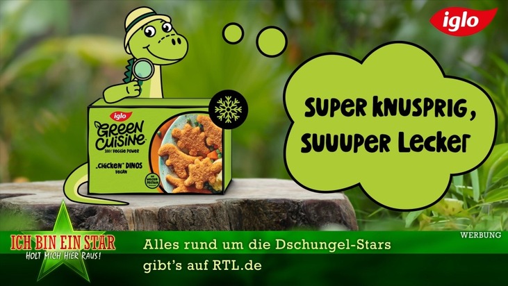 iglo Deutschland: iglo Green Cuisine taucht zum Jahresstart in den australischen Dschungel ein / Spannende Werbepartner-Einbindung in das RTL-Format "Ich bin ein Star - Holt mich hier raus!"