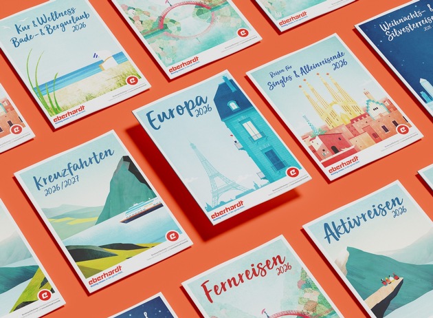 Neue Eberhardt TRAVEL-Kataloge mit Cover-Illustrationen von Henry Rivers