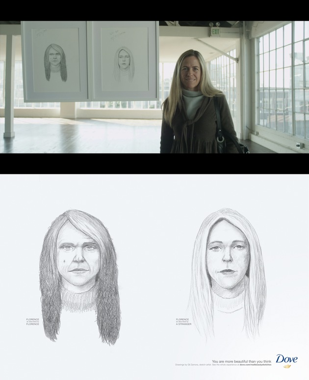 Die Dove &quot;Real Beauty Sketches&quot; Kampagne deckt erneut die dramatischen Unterschiede zwischen Selbstwahrnehmung und der Wahrnehmung anderer auf (BILD)