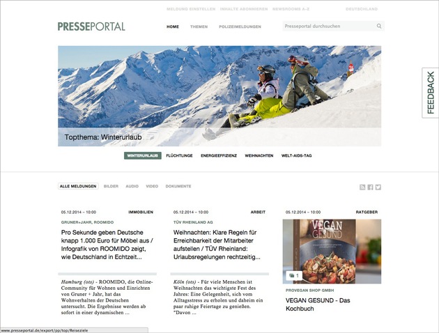 Das neue Presseportal ist online (FOTO)