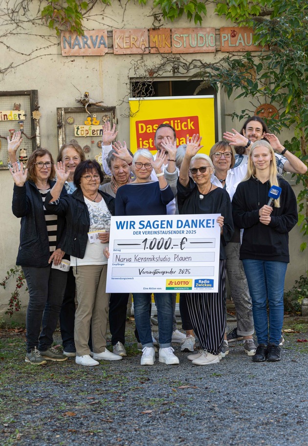 Sachsenlotto-Vereinstausender für das Narva Keramikstudio Plauen: Farben für die Kreativität