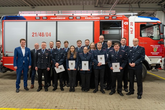 FW Flotwedel: Jahreshauptversammlung der Ortsfeuerwehr Eicklingen / Beförderungen, Ehrungen und positive Mitgliederentwicklung