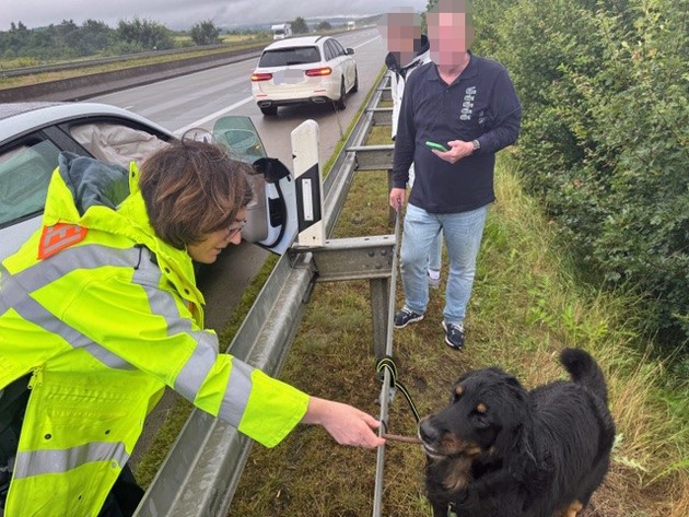 POL-GI: A5/Fernwald/Reiskirchen: Autobahnpolizei beruhigt Hund nach Unfall