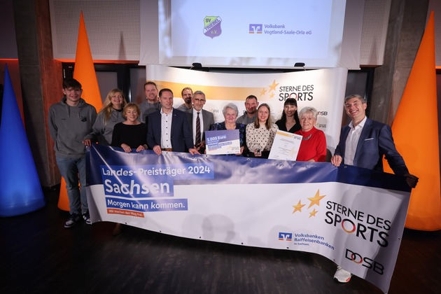 Wettbewerb &quot;Sterne des Sports&quot; für Sachsen: Verein Cheer &amp; Dance, Dance e. V., Waldheim, mit „Großem Stern in Silber 2024“ ausgezeichnet.