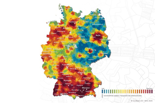 Die Hitze kehrt zurück in die Großstädte: Wohnwetterkarte 2025 von BPD und bulwiengesa zeigt Trendwende