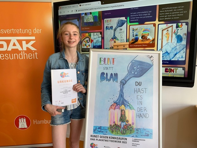 Hamburg: Schülerin aus Altona gewinnt landesweiten Plakatwettbewerb gegen Komasaufen