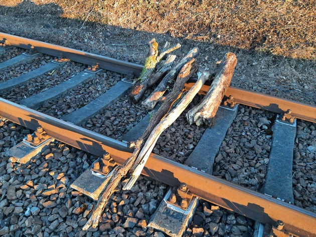 BPOLI MD: Zeugenaufruf: Unbekannte legen gleich zweimal Holz auf Bahngleis