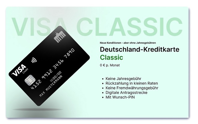 Neue Konditionen: Aber Deutschland-Kreditkarte Classic bleibt weiterhin ohne Jahresgebühr