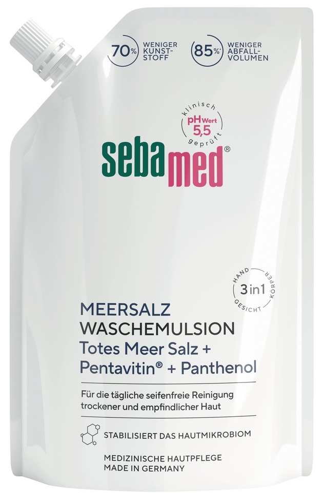 Pressemitteilung: NEU: sebamed Meersalz Waschemulsion im Nachfüllbeutel