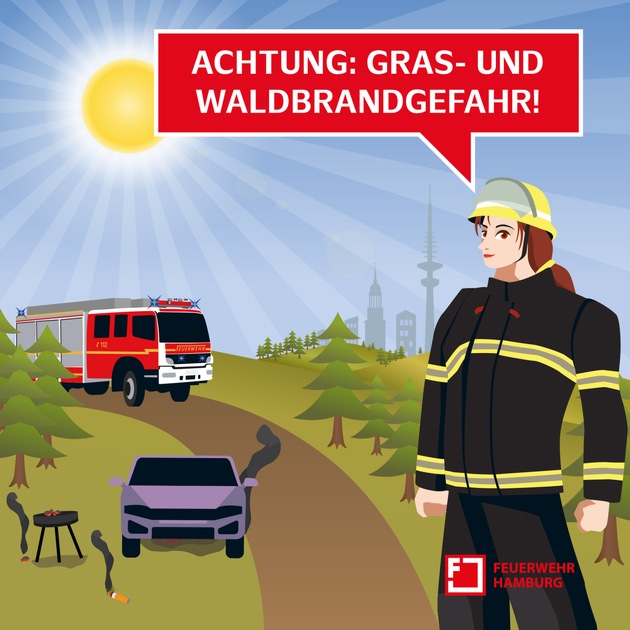 FW-HH: Feuerwehr Hamburg warnt vor hoher Gras- und Waldbrandgefahr