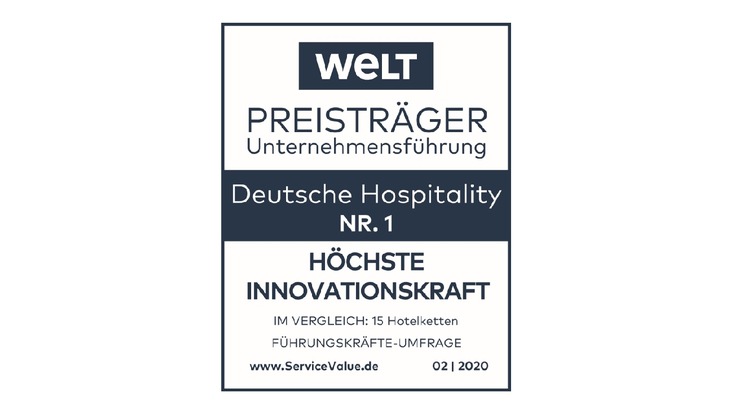 Pressemitteilung: &quot;Deutsche Hospitality als &quot;WELT-Preisträger Unternehmensführung&quot; ausgezeichnet&quot;