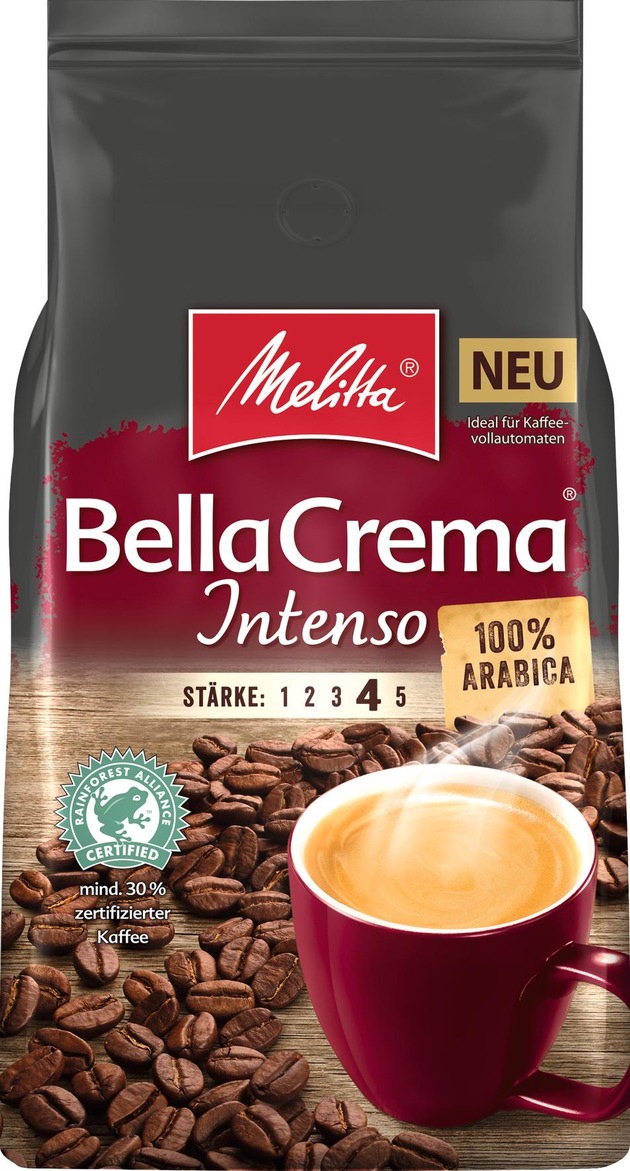 Melitta® erweitert BellaCrema® Range um neue Sorte / BellaCrema® Intenso von Melitta mit starkem Aroma