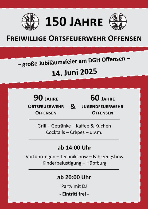 FW Flotwedel: 150 Jahre Feuerwehrgeschichte in Offensen - Jubiläumsfeier am 14. Juni 2025