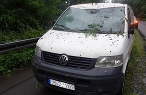 Polizei Bochum: POL-BO: Umgestürzter Baum beschädigt zwei fahrende Fahrzeuge