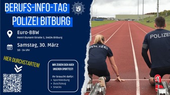 Polizeidirektion Wittlich: POL-PDWIL: Fit fürs Auswahlverfahren - Polizei Bitburg informiert am 30.03.2024 über das Polizeiauswahlverfahren