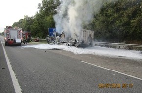 Polizeidirektion Kaiserslautern: POL-PDKL: Lkw-Brand