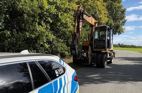 Polizeiinspektion Hildesheim: POL-HI: Bagger auf der BAB 7 / unterwegs zwischen Hannover-Laatzen und Hildesheim Drispenstedt