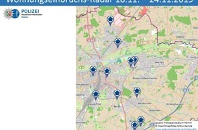 Polizeipräsidium Hamm: POL-HAM: Wohnungseinbruchs-Radar vom 18.11. bis 24.11.2019