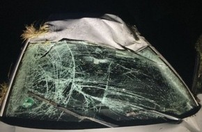 Polizeipräsidium Südosthessen: POL-OF: Im Feld gelandet: Betrunkener Autofahrer überschlug sich mehrfach